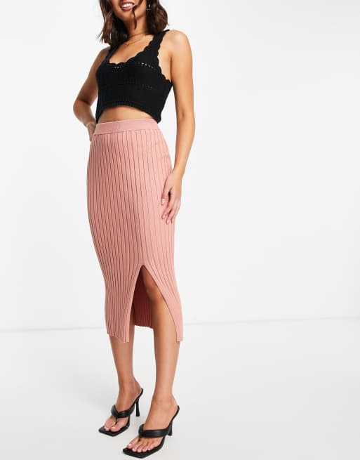 Monki - Loa - Gonna midi a coste rosa