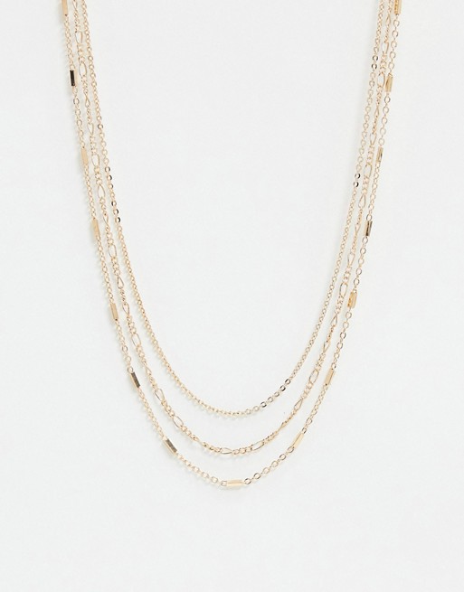 Monki Lollo multi layered necklace in gold