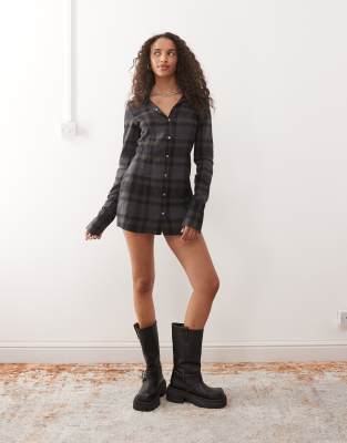 【正規品】Checked Shirt Mini Dress Brigid Check Shirt Mini Dress – DMG SCY