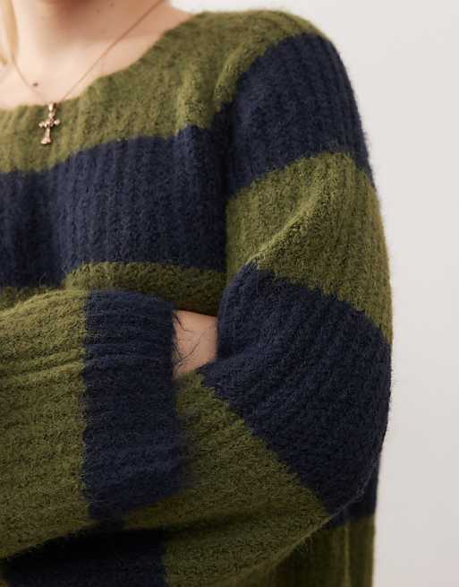 Stripe Round Neck Mini Knitting Sweaters Stripe Round Neck Mini Knitting Sweaters