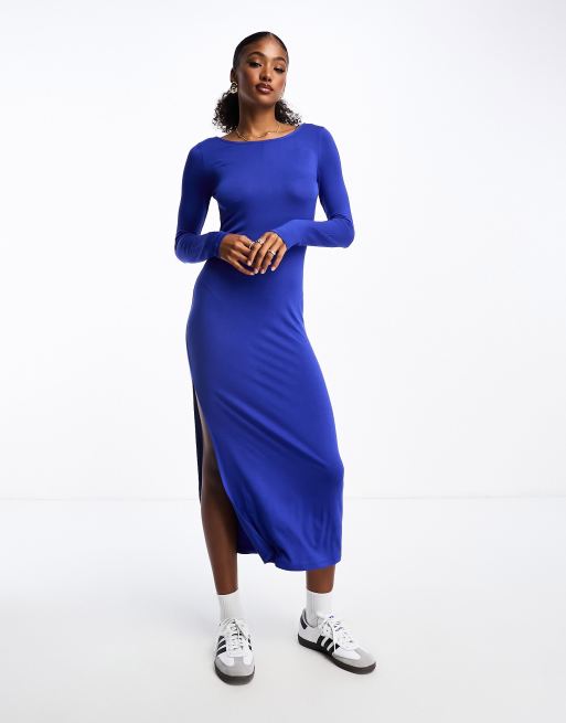 Long sleeve dress with slits on both sides best sale