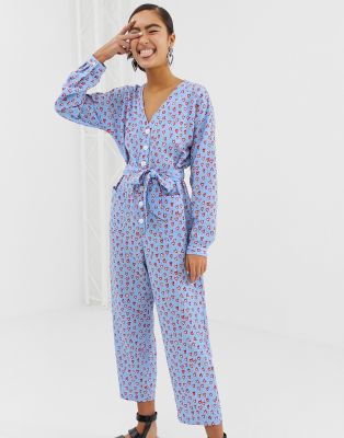 heart print jumpsuit