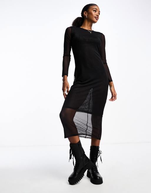 Monki Sheer Mesh Dress