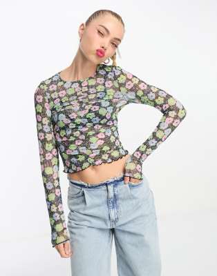 ASOS DESIGN super crop top in rib in black