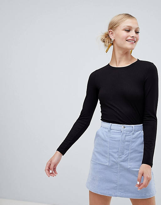 Monki Long Sleeve Soft Touch Jersey Top
