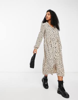 Warehouse spot print midi dress sale