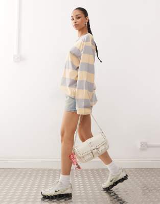 Monki Long Sleeve Super Oversized T-shirt In Multi
