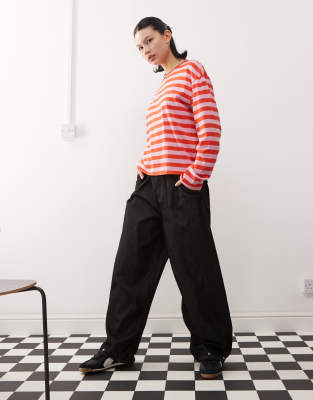 Monki Long Sleeve Top In Pink