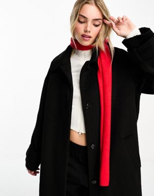 Monki long thin scarf in red
