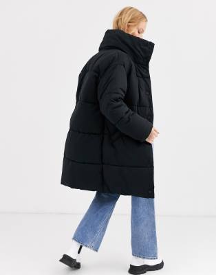 monki black puffer coat