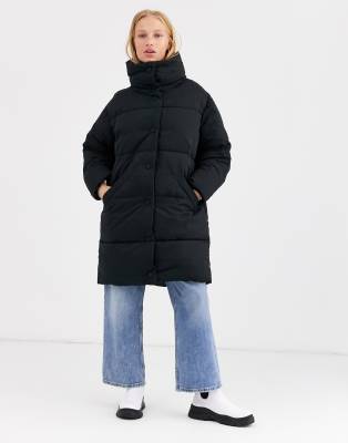 monki black puffer coat