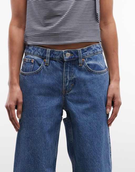 Monki loose fit cut-out festival jeans in washed denim, 5 of 5