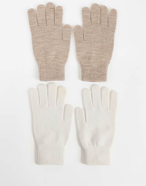 Monki lot de 2 gants beige taupe et crème - view 1