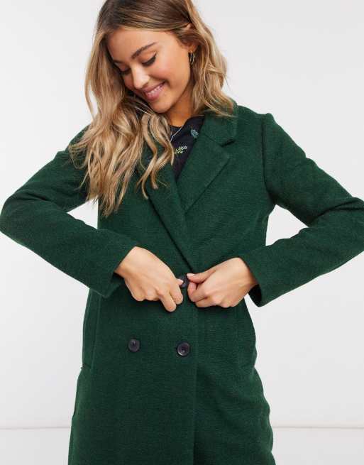 Double breasted shop green coat