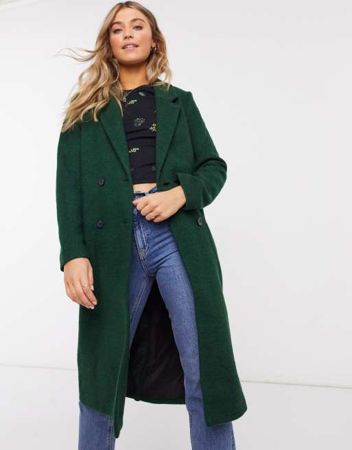 Dark green boucle outlet coat