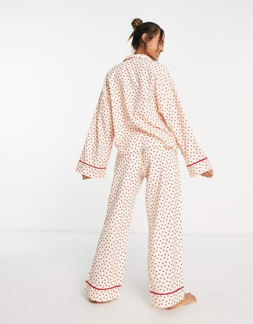 ASOS DESIGNMr & Mrs christmas meet me under the mistletoe boxy tee and  legging pyjama set