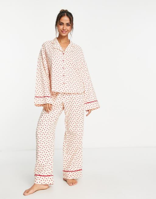 ASOS DESIGNMr & Mrs christmas meet me under the mistletoe boxy tee and  legging pyjama set