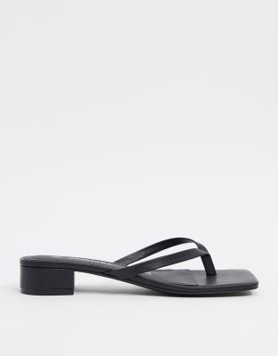 black flip flops with heel