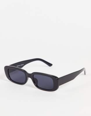 Monki - Lunettes de soleil rectangulaires - Noir