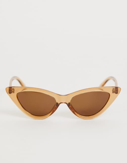 Monki - Lunettes de soleil yeux de chat à monture transparente - Marron, 2 de 4