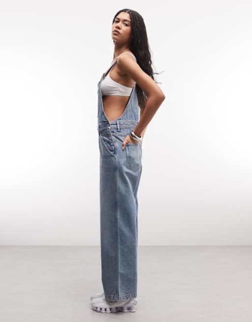 Monki - Lyseblå 90'er-jumpsuit i denim med brede ben, 2 af 4
