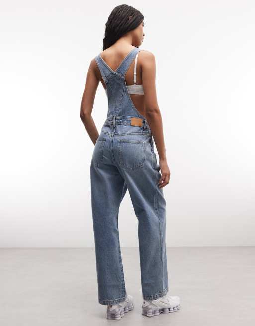 Monki - Lyseblå 90'er-jumpsuit i denim med brede ben, 4 af 4