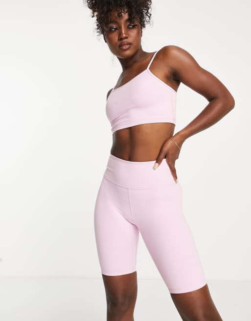 Monki - Lyserøde leggingsshorts - Del af sæt