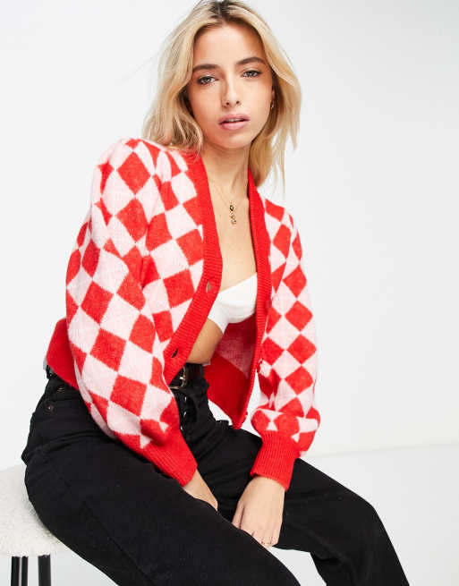 Monki - Macey - Ternet rød cardigan - RED