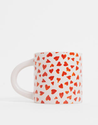 Monki Monki Macy mug in heart print-Multi