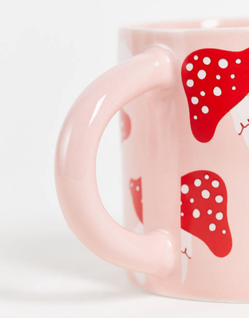 Monki Macy mushroom print mug in pink, 4 of 4