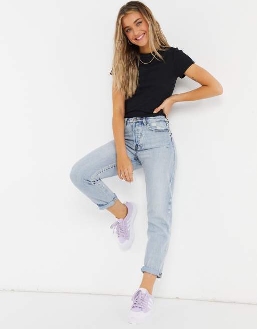 Monki Magdalena - Sort ribstrikket t-shirt, 4 af 4