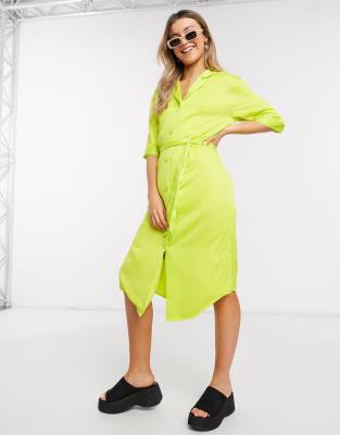 lime satin dress