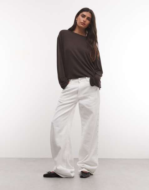 Monki - Maglietta a maniche lunghe oversize marrone - view 1