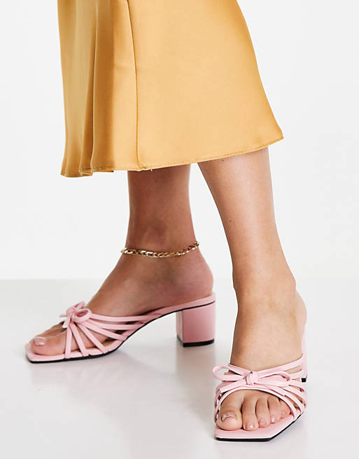 Shoes Heels/Monki Mahalia heeled sandals in pink 