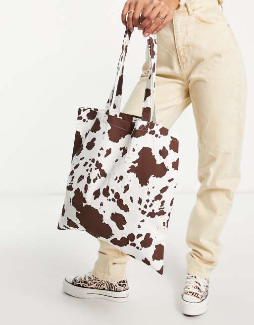 Cow print tote clearance bag