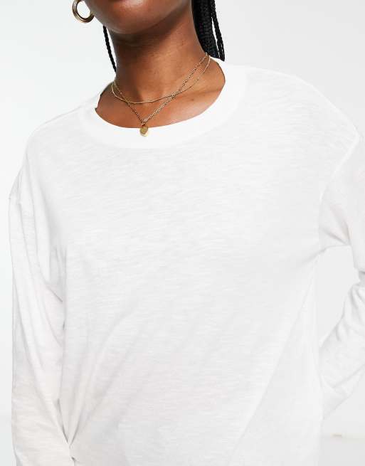 Monki - Maja - Hvid T-shirt med lange ærmer, 3 af 4