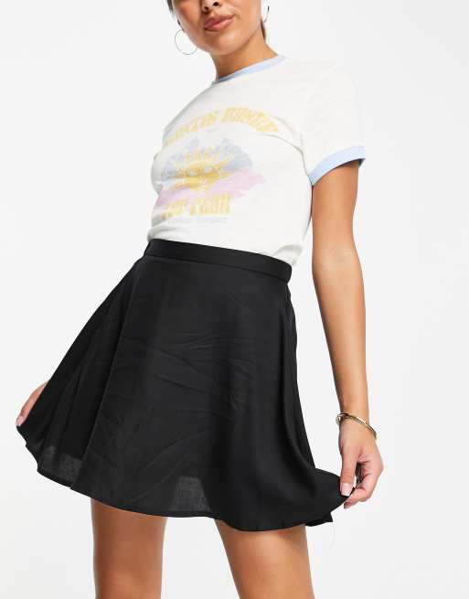 ASOS Skater Skirt with Belt in Black