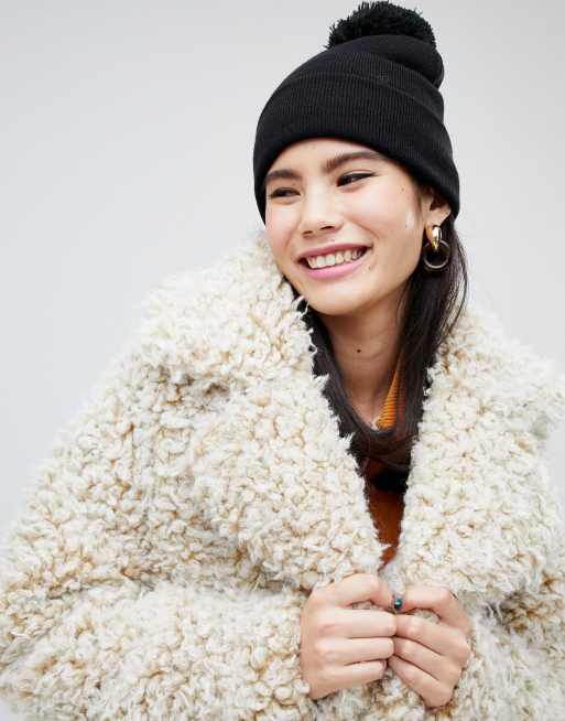 Monki Manteau en fausse fourrure style peluche Blanc cass ASOS