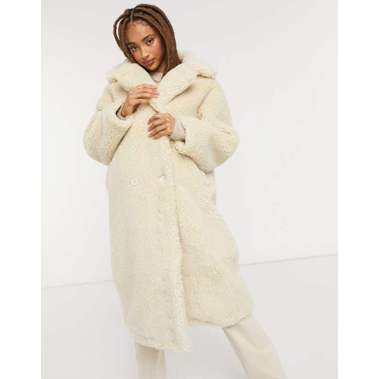 manteau imitation mouton blanc