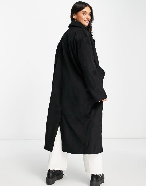 manteau très long noir femme