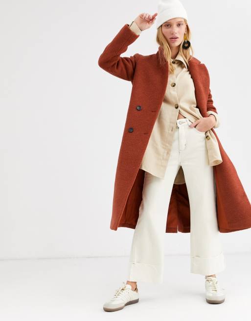 manteau couleur rouille femme