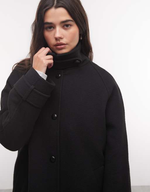 Monki Mantel aus Wollmix mit Stehkragen in Schwarz, 3 von 4