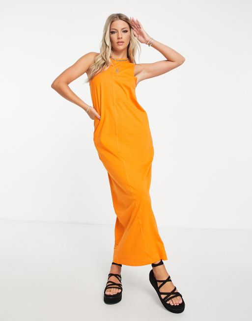 Monki best sale orange dress