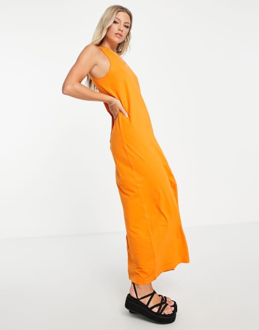 Monki hot sale orange dress