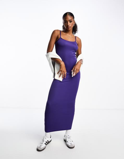 Monki maxi slip dress in bright blue - view 1