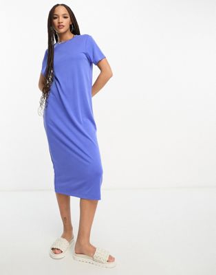 Monki maxi t-shirt dress in blue - ASOS Price Checker