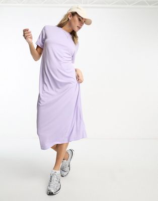 Monki maxi t-shirt dress in lilac