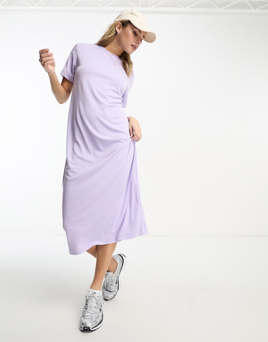Monki maxi t-shirt dress in lilac-Purple