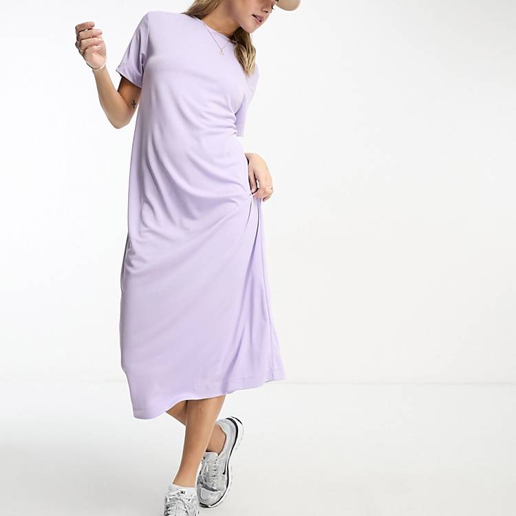 af fax designer Monki – Maxi-T-Shirt-Kleid in Flieder | ASOS