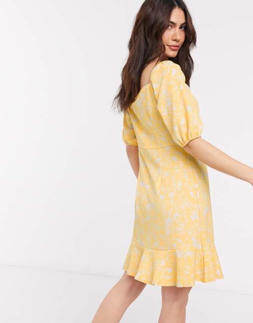Monki - Mayan - Robe courte imprimée - Jaune, 2 de 4